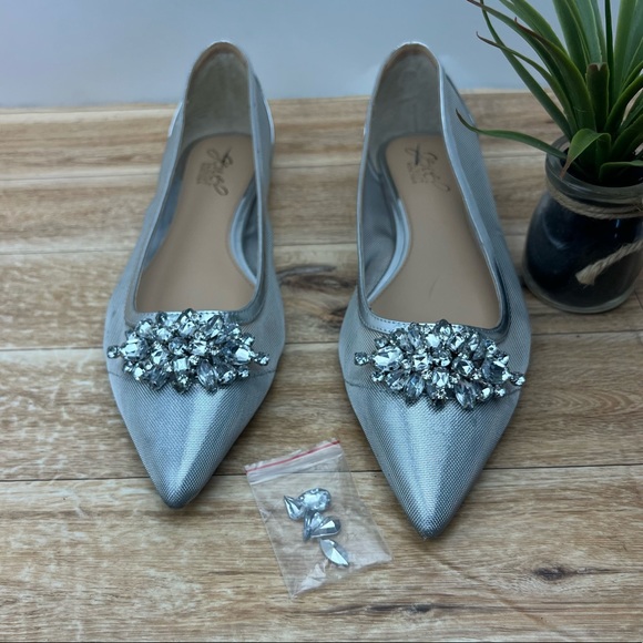 BADGLEY MISCHKA Jeri Embellished Ballet Flat sz 7.5 - Picture 3 of 8